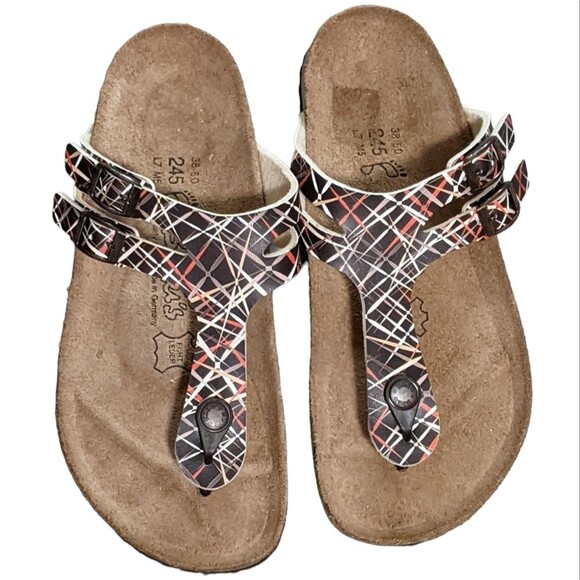 Birki's Birkenstock between toe thonged splatter print sandal slip on op… - Picture 1 of 12